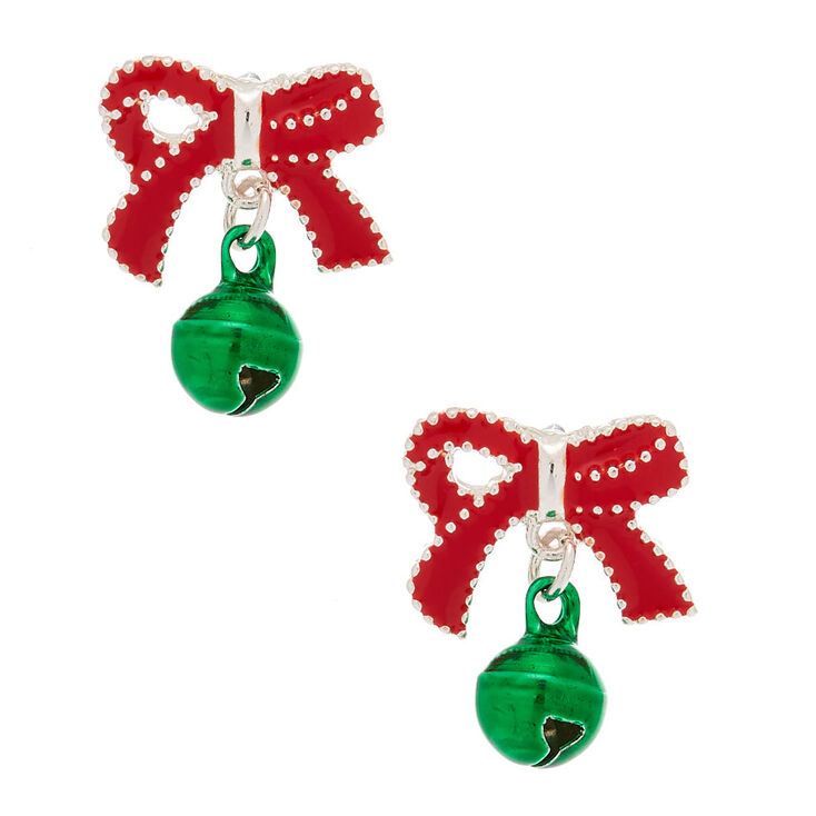 Bow & Bell Stud Earrings,