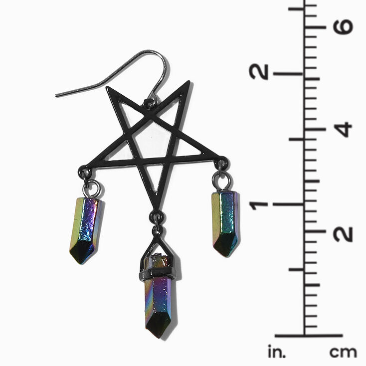 Mystical Gem Star Outline Drop Earrings,