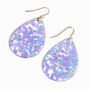 Purple Star 1.5&quot; Teardrop Drop Earrings,