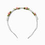 Silver-tone Blush Pink Rose &amp; Pearl Headband,