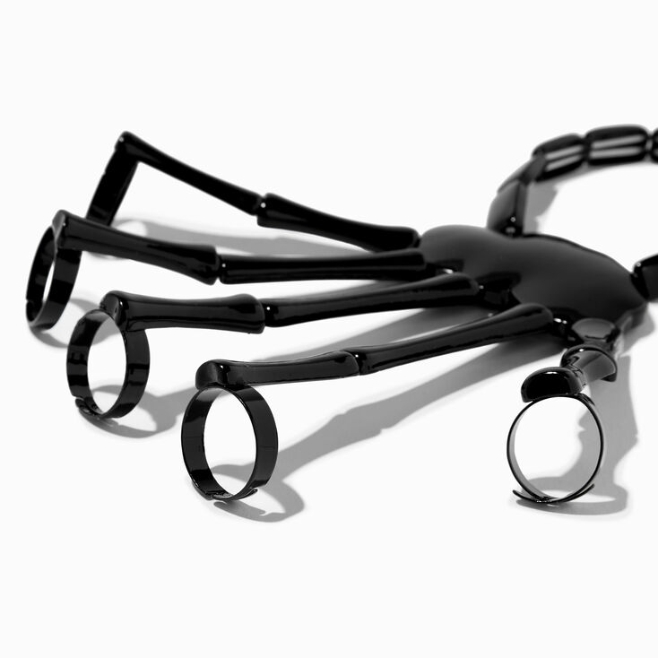 Black Skeleton Hand Adjustable Bracelet Ring,