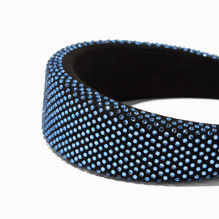 Embellished Puffy Headband - Blue/Black,