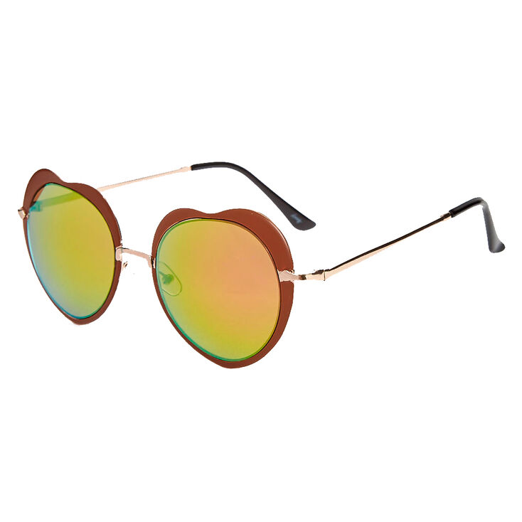 Bronze Heart Sunglasses with Round Lenses,