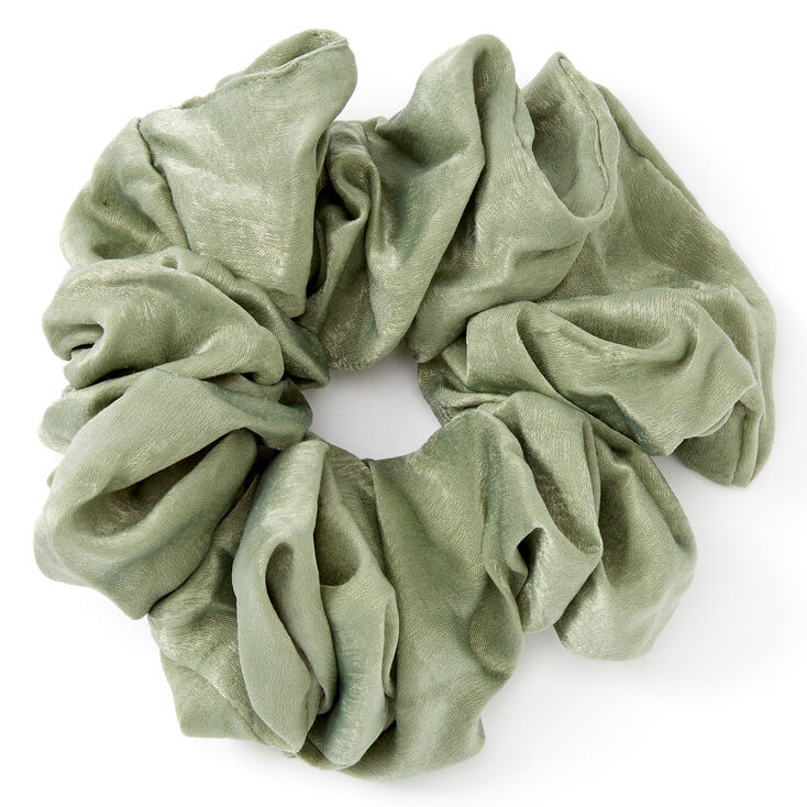 Giant Satin Hair Scrunchie - Sage,