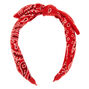 Bandana Knotted Bow Headband - Red,