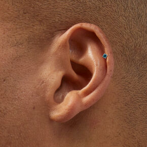 Silver 16G Pink &amp; Blue Changeable Stud Cartilage Earrings - 3 Pack,
