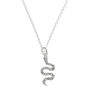 Silver Embellished Snake Pendant Necklace,