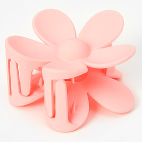 Matte Pink Flower Hair Claw,
