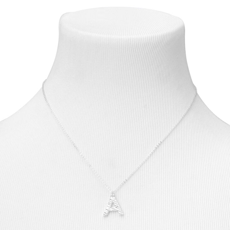 Silver Ridge Initial Pendant Necklace - A,