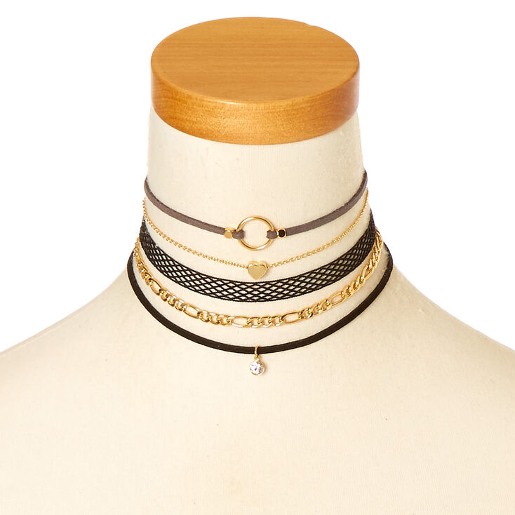 5 Pack Assorted Choker Necklaces,