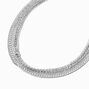Silver-tone Cable Chain Stack Multi-Strand Necklace,