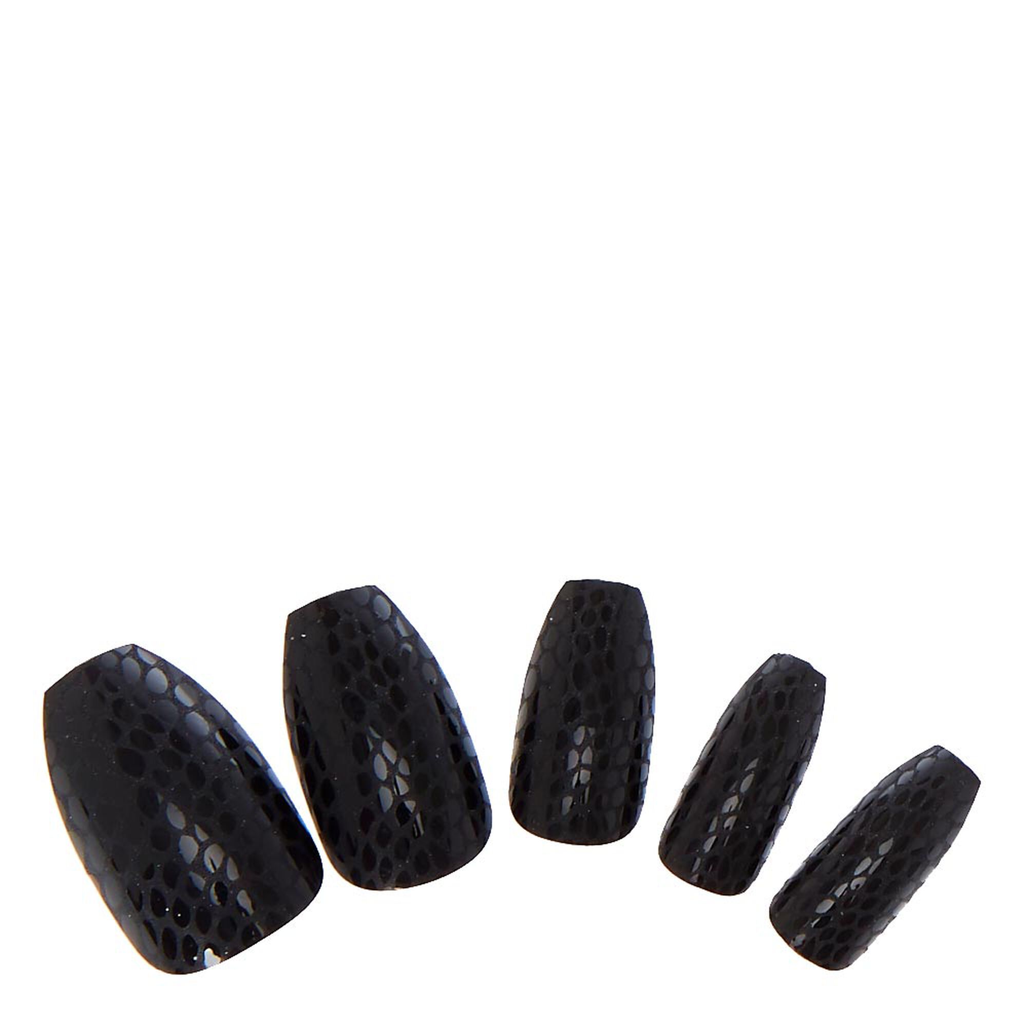 Matte Black Snake Skin Instant Nails | Icing US