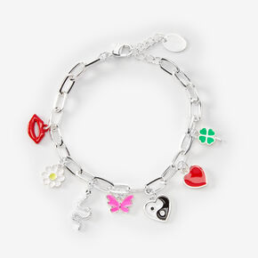 Lucky Charms Silver Chain Bracelet,