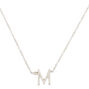 Silver Stone Initial Pendant Necklace - M,