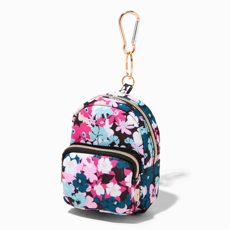 Lavender Floral Mini Backpack Keychain,