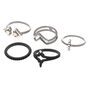 Hematite Gothic Rings - Black, 5 Pack,