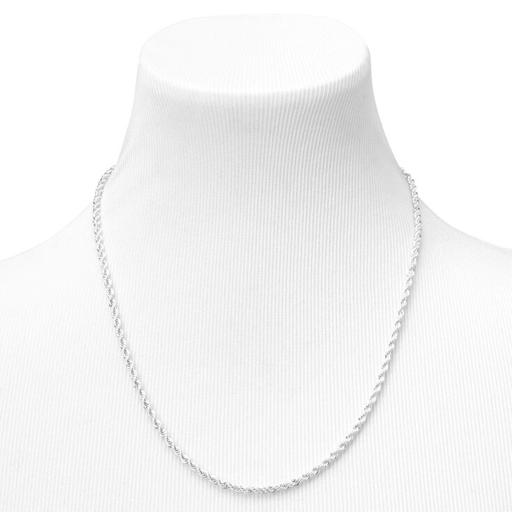 Silver ThinTwisted Rope Chain 20&quot; Necklace,