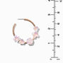 Pearlized Flower 50MM Gold-tone Hoop Earrings,