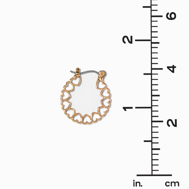 Gold-tone Open Heart 20MM Hoop Earrings,