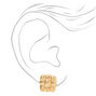 Quilted Square Stud Earrings - Gold,
