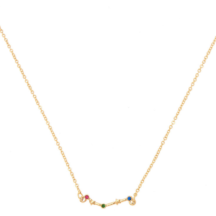 Gold Zodiac Constellation Pendant Necklace - Aries,