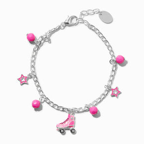 Hot Pink Heart Beaded Stretch Bracelets - 3 Pack,