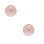 Silver 6MM Pearl Stud Earrings - Pink,