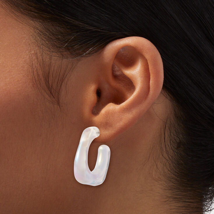 Iridescent Mermaid Hoop Earrings,