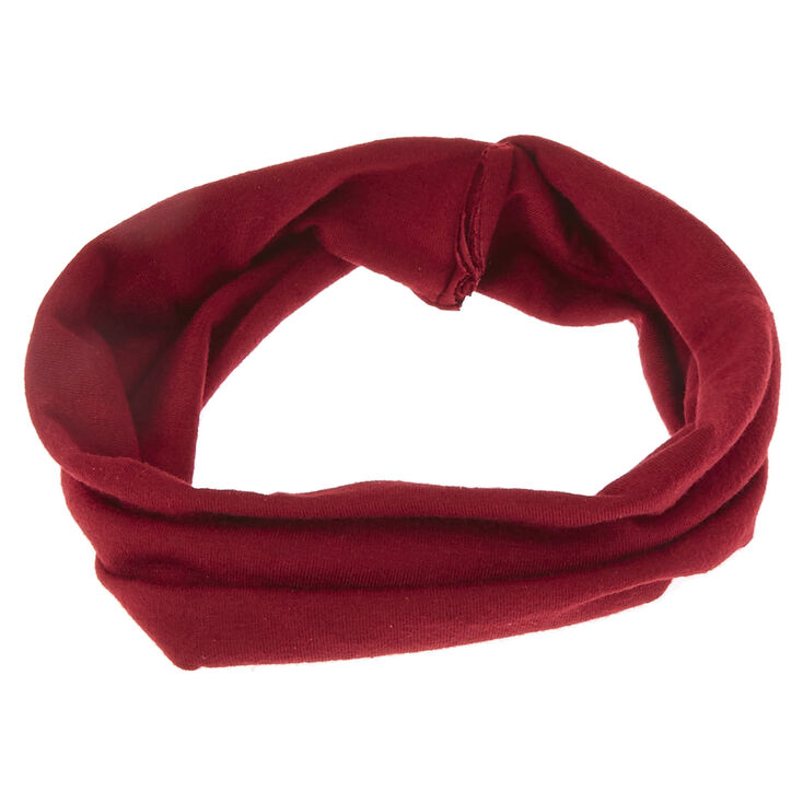 Twisted Wide Jersey Headwrap - Burgundy,