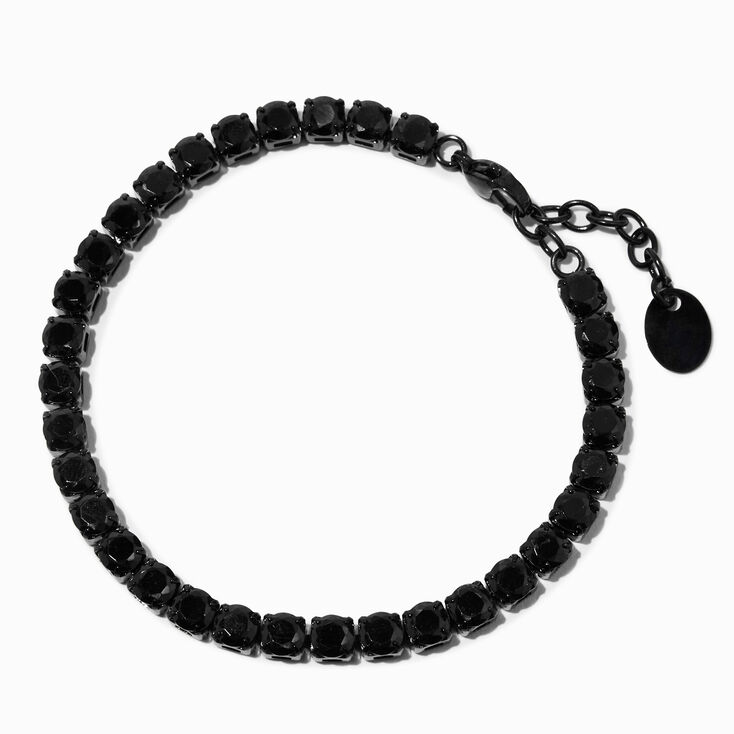 Black Stainless Steel Cubic Zirconia Tennis Bracelet,