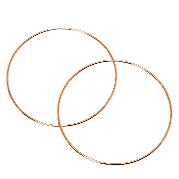 60MM Thin Rose Gold Tone Hoop Earrings,