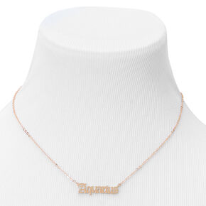 Gold Gothic Zodiac Pendant Necklace - Aquarius,