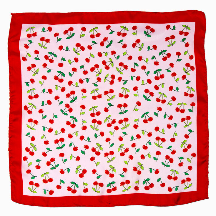 Cherry Silky Bandana Headwrap,