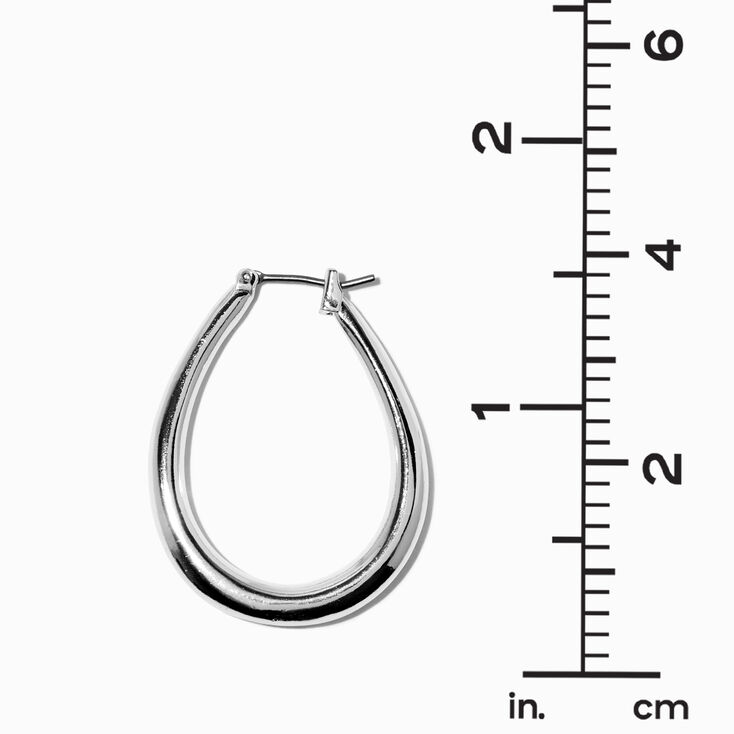 Silver-tone 20MM Oval Hoop Earrings,