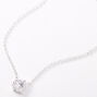 Silver Cubic Zirconia 6MM Single Rhinestone Pendant Necklace,