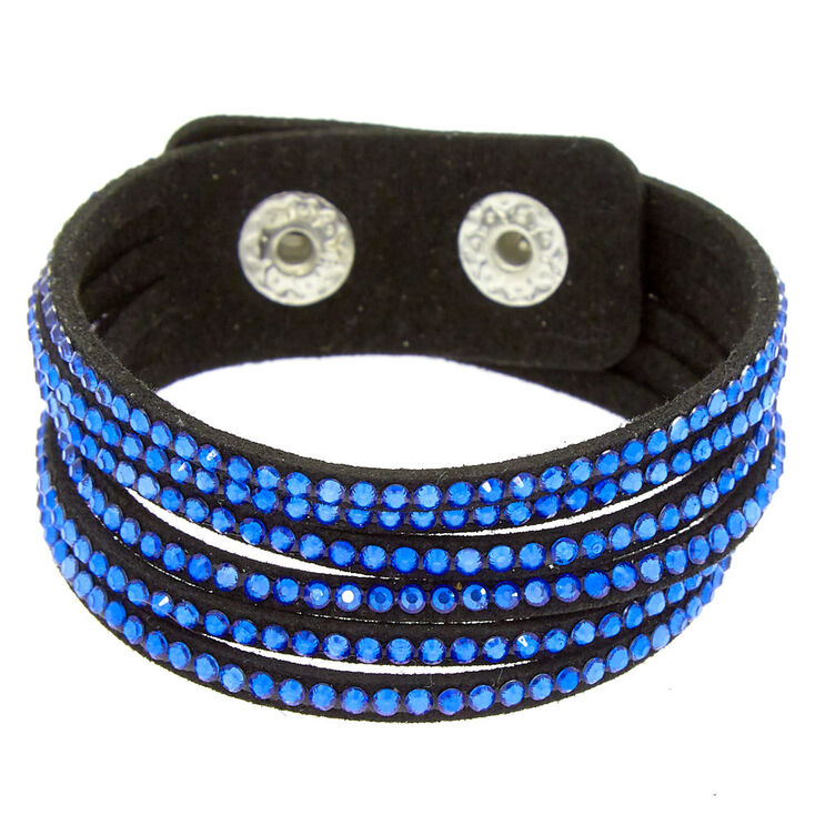 Studded Layered Wrap Bracelet - Cobalt Blue,