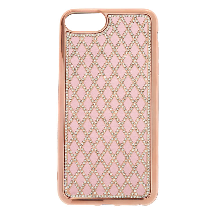 Rose Gold Quilted Phone Case - Fits iPhone 6/7/8 Plus,