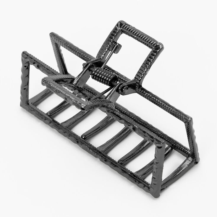 Hematite Open Rectangle Metal Hair Claw,