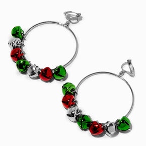Jingle Bells 50MM Clip-On Hoop Earrings,