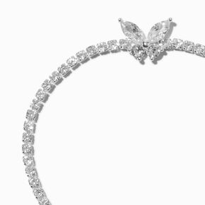 Cubic Zirconia Butterfly Tennis Bracelet - Silver-Tone,