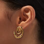 Gold-tone Swirl Around Stud Earrings,