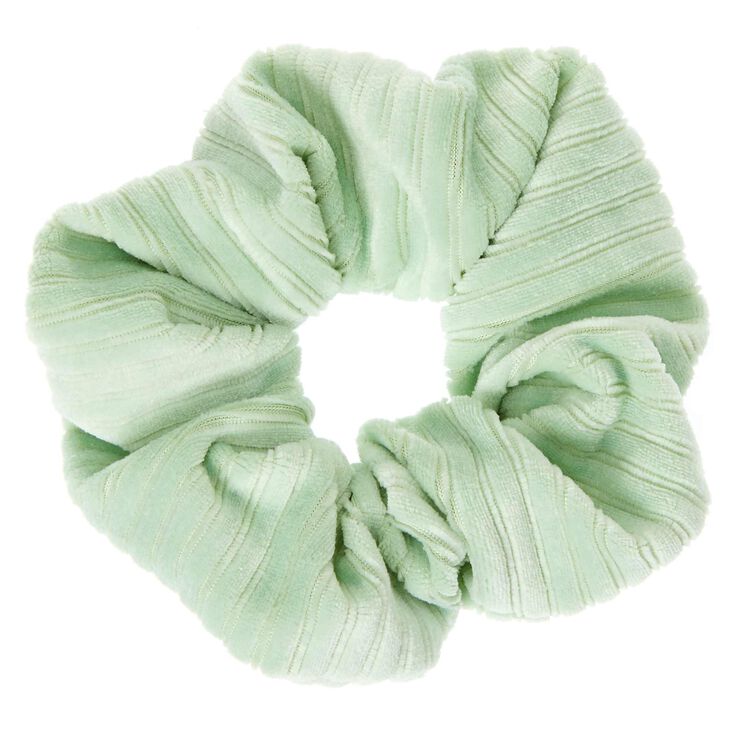 Ribbed Velvet Hair Scrunchie - Mint,