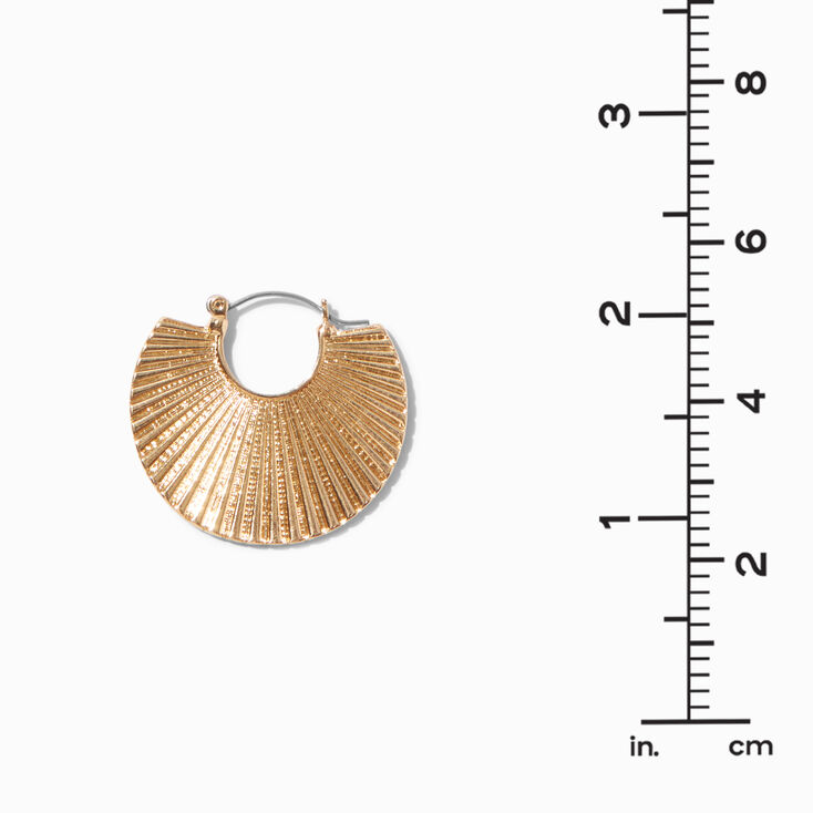 Gold-tone Ridged Disc 40MM Hoop Earrings,