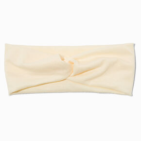 Ivory Wide Jersey Twisted Headwrap,