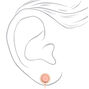 Rose Gold Clip On Stud Earrings - 3 Pack,