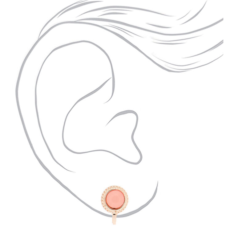 Rose Gold Clip On Stud Earrings - 3 Pack,