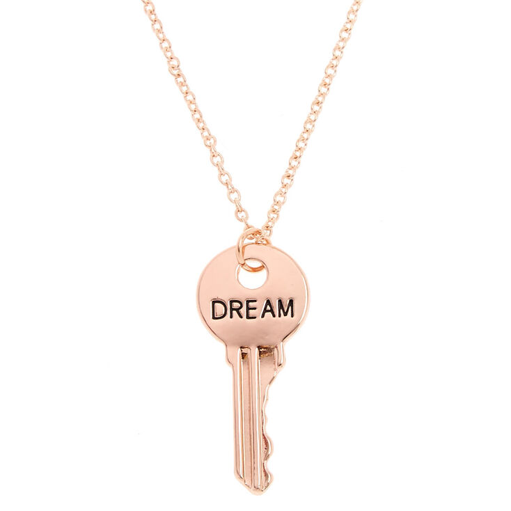 Gold-Tone DREAM Key Pendant Necklace,
