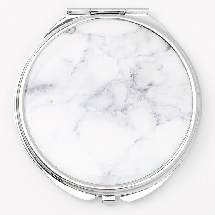 White Marble Compact Mirror,