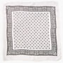Floral Paisley Silky Bandana Headwrap - White,