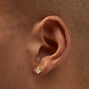 Gold Tiny Geometric Stack Stud Earrings - 3 Pack,